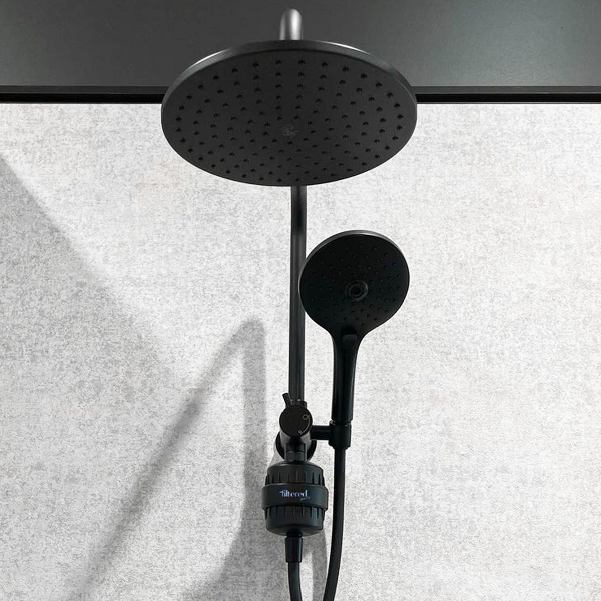 Dual Black and Silver Shower Filter and Refill Bundle