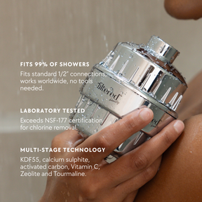 Dual Silver and Gold Shower Filter and Refill Bundle