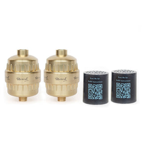 Dual Gold Shower Filter and Refill Bundle