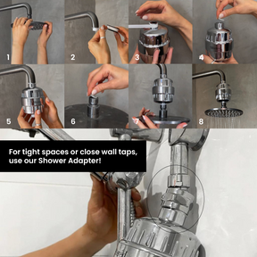 Dual Silver and Gold Shower Filter and Refill Bundle